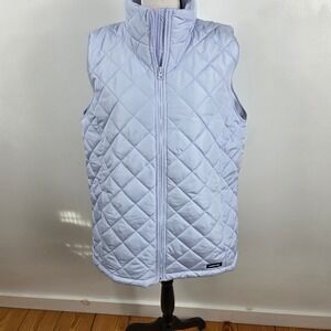 Lands' End Quilted Puffer Vest L Tall Womens NWT OutdoorsBlue